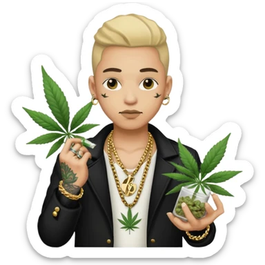 dealer white rom gang with cannabis on hand styler gangster sticker