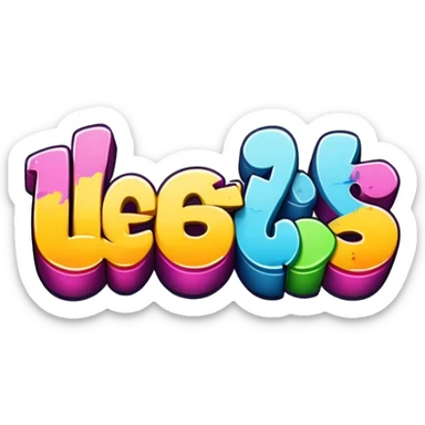 Graffiti the words Let's go sticker