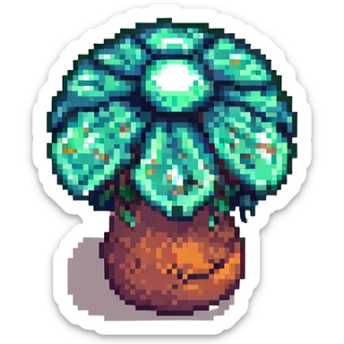 glowing mushroom pixel art with green glow sticker