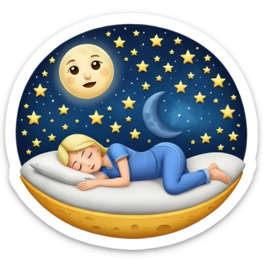 moon used as pillow by exhausted potion maker sticker