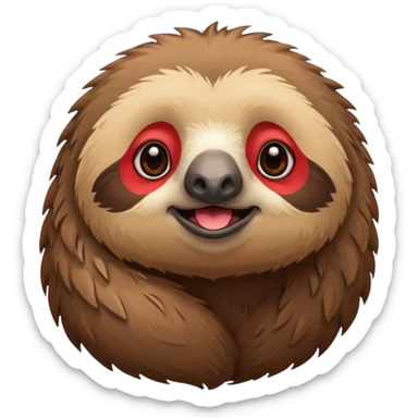 paresseux avec une crête rouge sticker