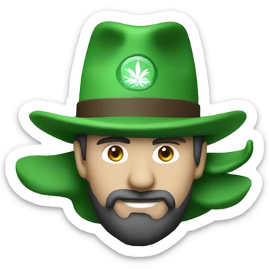 un ispettore bianco con un cappello verde selva e un completo elegante del medesimo colore sticker