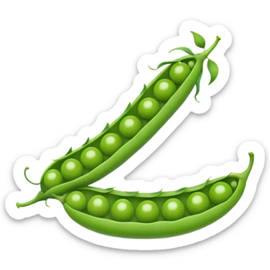 A pea pod with peas visible inside sticker