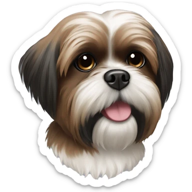 Brown and black shih tzu sticker