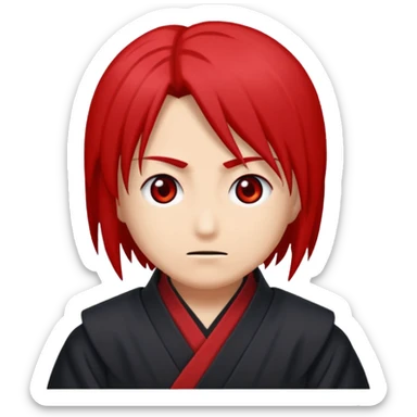 Crée un emoji antagoniste qui fait la pose a l'akatsuki sticker
