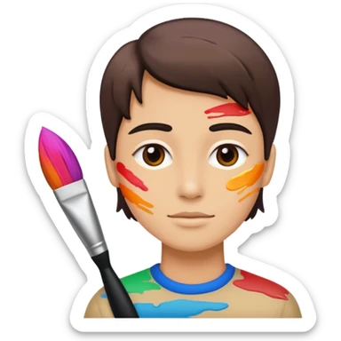 Paint style face sticker