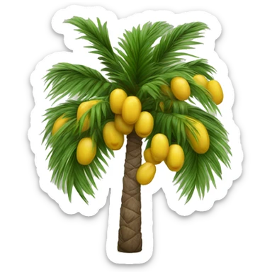 Realistic palm tree with yellow dates sticker