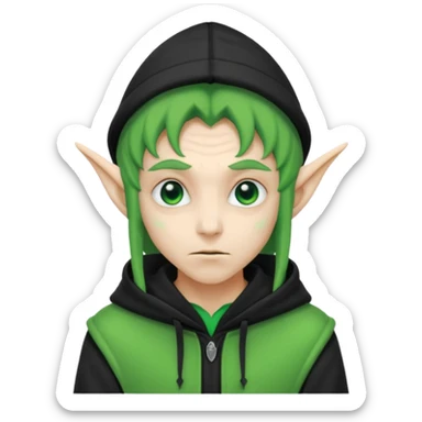 Aliens Green, hoodie, elf ears sticker