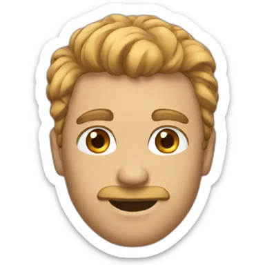 man with comma hair sticker