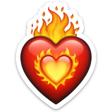 I want the emoji to be the heart on fire but make the heart black sticker