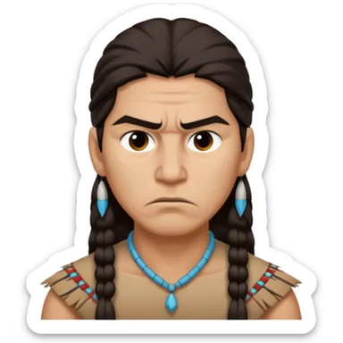 native american showing Annoyance/anger - feeling of irritation or displeasure - include neck and shoulders sticker