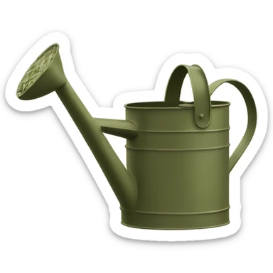 Olive green watering can sticker