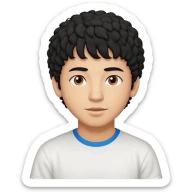 Young man with black curly hair fringe Haircut and light dark skin, moroccan / amazingh race sticker