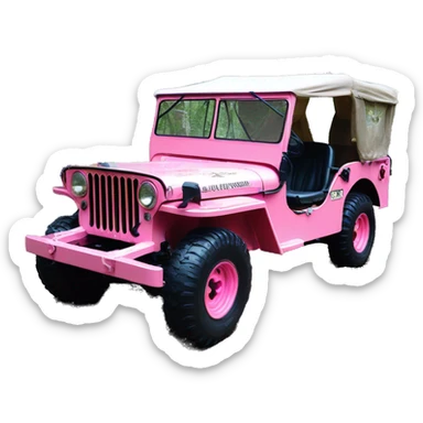 Full size jungle tour 1942 Willy’s pearly pink jeep crawler with installed winch  sticker