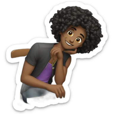 Tangled designer blackhai r sticker