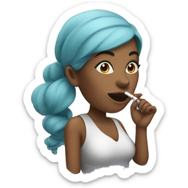 woman with a vape smoke sticker