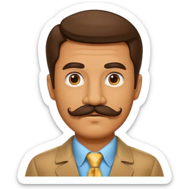 Retro 70s man face sticker