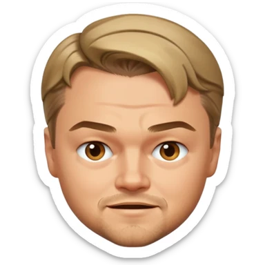 Leonardo DiCaprio emoji, winking, short hair sticker