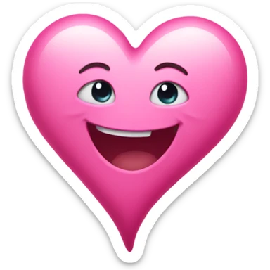 pink happy heart sticker
