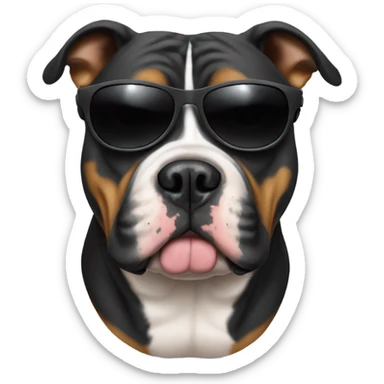 American Bully with sunglasses  sticker
