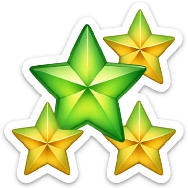 stars with golden and green colours sticker