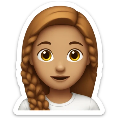 Girl with brown hear sticker