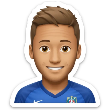 Neymar in blue soccer cloth, smile  sticker