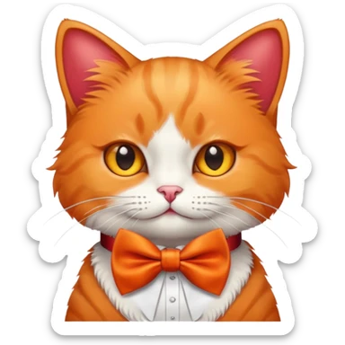 cat wearing a bow tie sticker