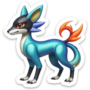 Meloetta-Vernid-Protogen-Sergal-Pokémon-Fakémon-fusion-hybrid-creature sticker