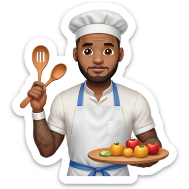LeBron James cooking sticker