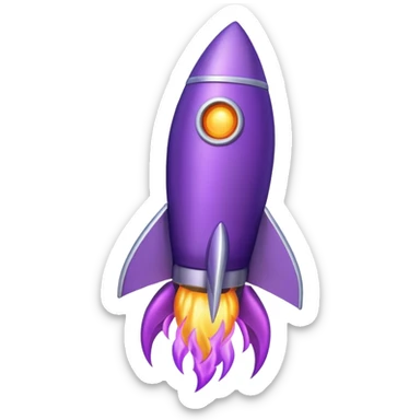 purple rocket purple flame sticker
