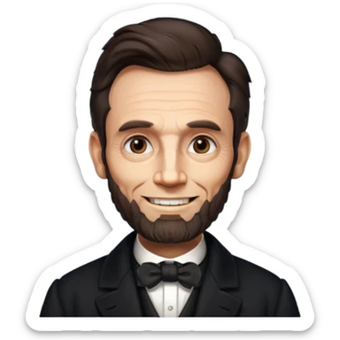 Illustrate Abraham Lincoln with  beard & classic black coat sticker