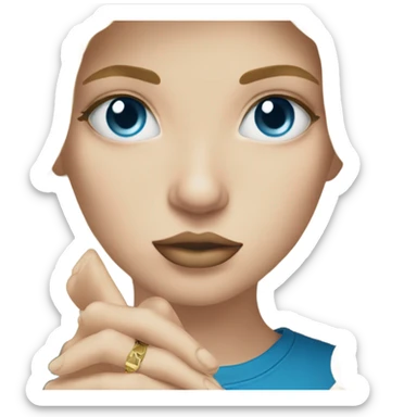 Blonde blue eyed girl holding a lost Mary vape sticker