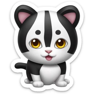 Cat wearing a panda suit sticker