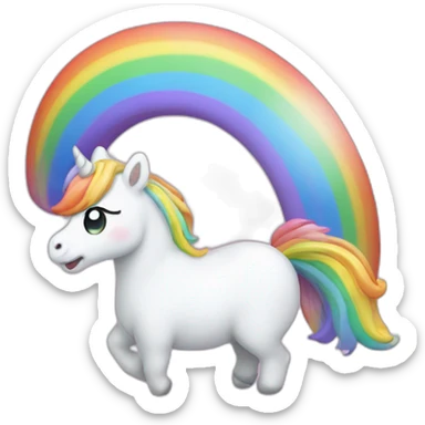Licorne qui fais caca un arc en ciel sticker