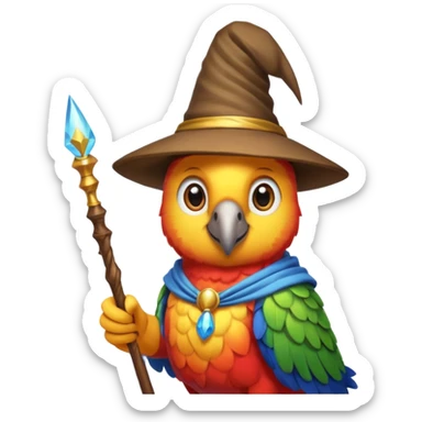 Parrot wizard sticker