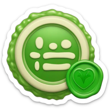 green wax stamp with checkmark only sticker