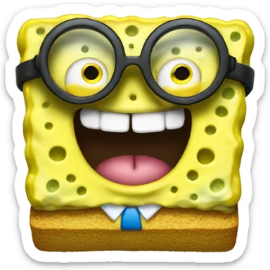 Sponge bob wit glasses sticker