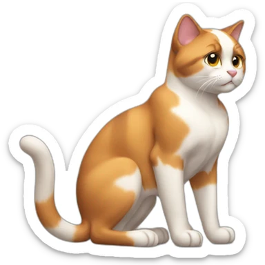 A muscular calico cat flexing sticker