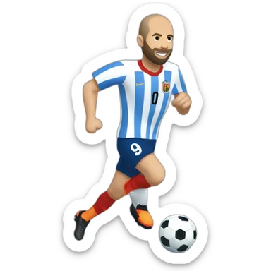 Javier Mascherano corriendo con un balón de fútbol sticker