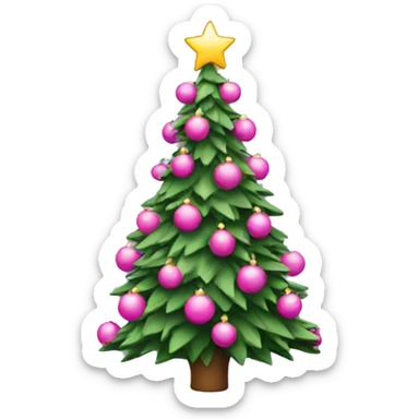 christmas tree with pink decoration  sticker