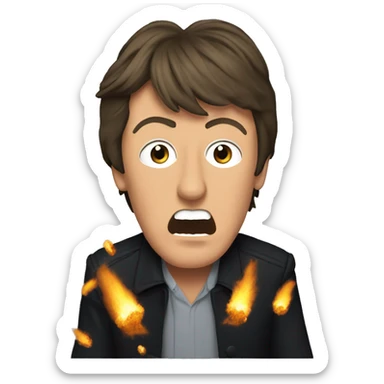 Paul McCartney with an explosion behind him  sticker