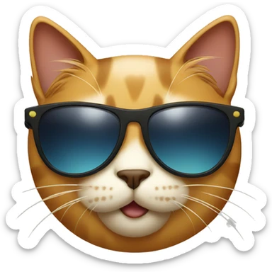 Cat with sunglasses sticker