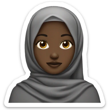 Sudanese black girl with hijab sticker