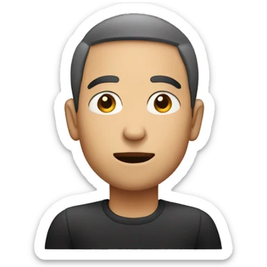 person in a split with hands up giving side eye  sticker