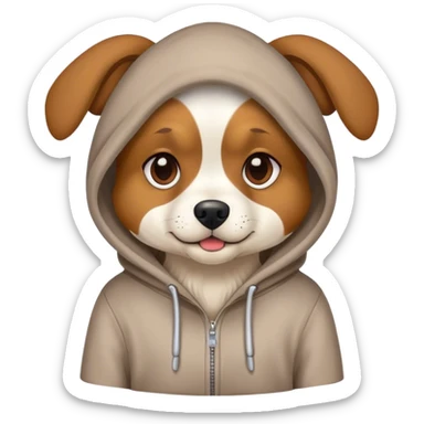 dog wering hoodie sticker