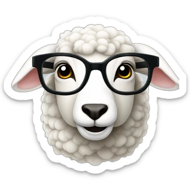 5 sheep stay glasses sticker