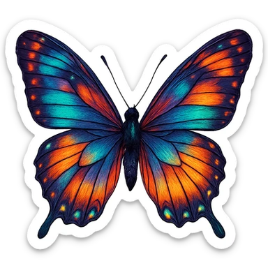 digital illustration of a butterfly, no background sticker
