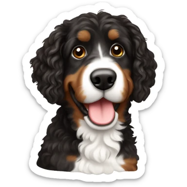 black and brown aussie doodle  sticker