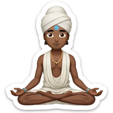 Indian man in turban meditating sticker